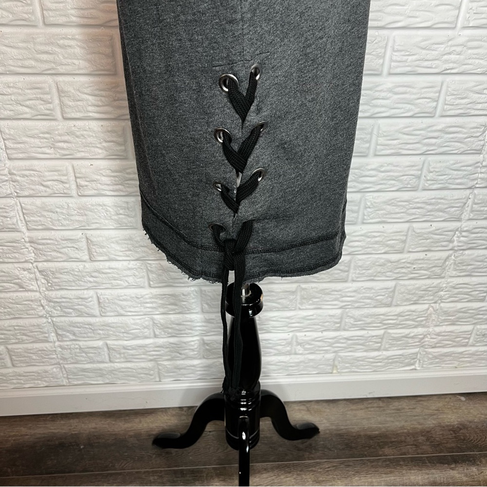 WILDFOX Gray Lace Tie Sides Long Sleeve Sweatshirt Size XS - Picture 5 of 7